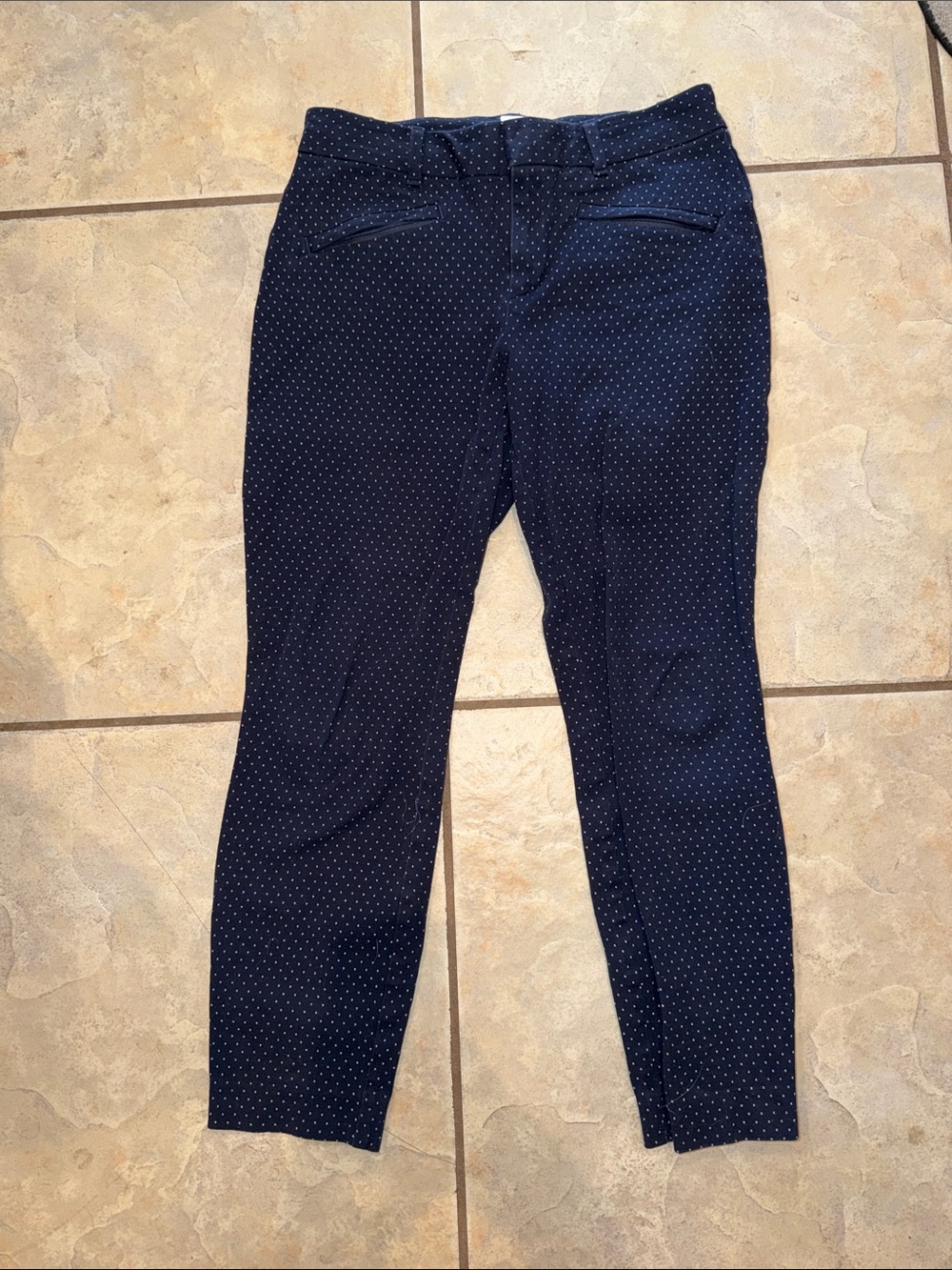 Gap Curve Skinny Ankle Navy Polka Dot Pants
